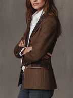 Hazel | Herringbone Panel Blazer