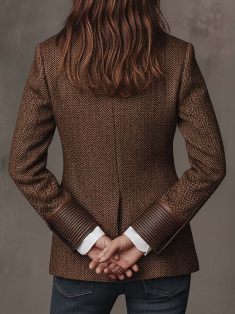 Hazel | Herringbone Panel Blazer