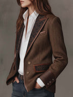Hazel | Herringbone Panel Blazer