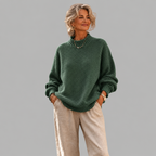 Ruth | Relaxed Mock Neck Knit Sweater