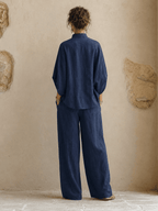 Maribel | Batwing Blouse & Wide-Leg Pants Set