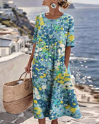 Elena | Loose Floral Midi Dress