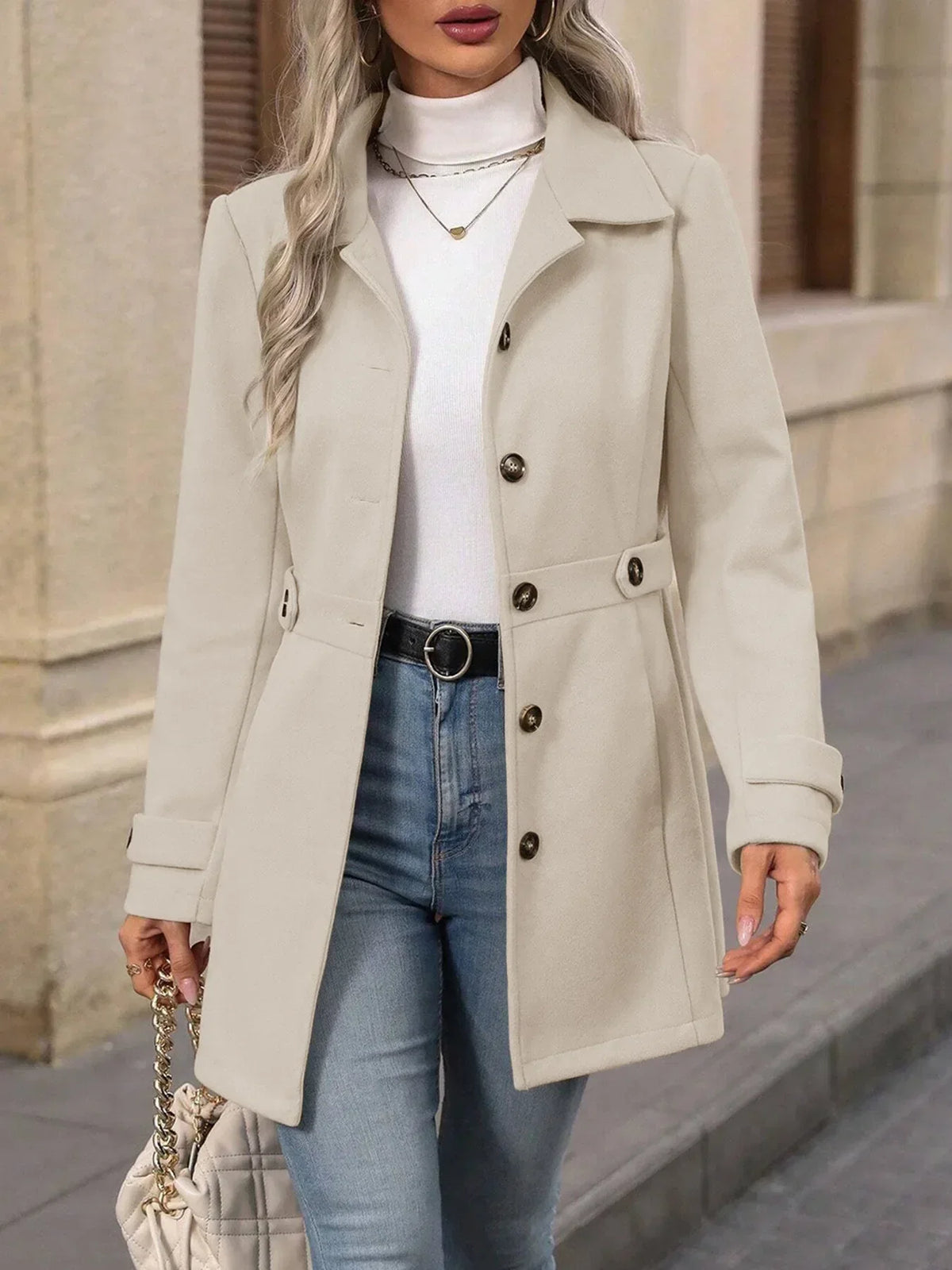 Autumn Wool Coat – Elegant Slim Fit Design for Versatile Styling