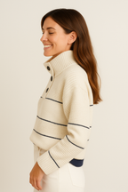 Button Collar Knit Pullover