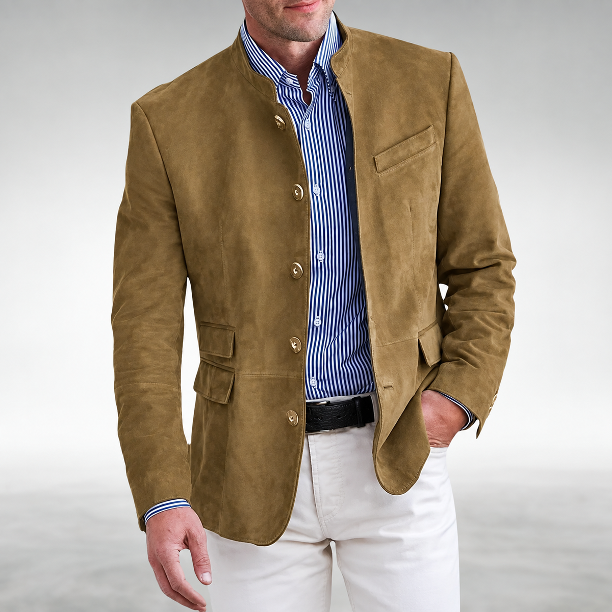 Rochester | Men's Stand-Collar Suede-Look Jacket