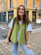 Casual fleece vest for women