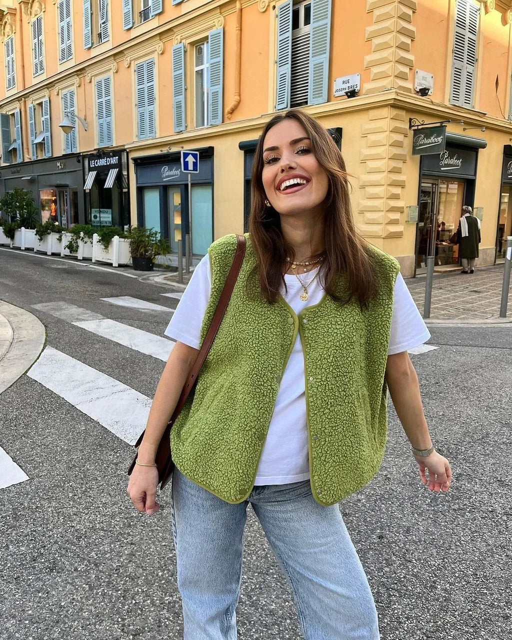 Casual fleece vest for women