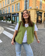Casual fleece vest for women
