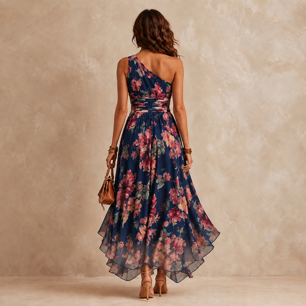 Celeste | One-Shoulder Floral Maxi