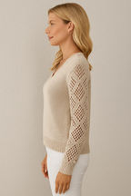 Crochet Sleeve Knit Sweater