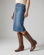 Women's Knee-High Cowboy Boots with Embroidered Design