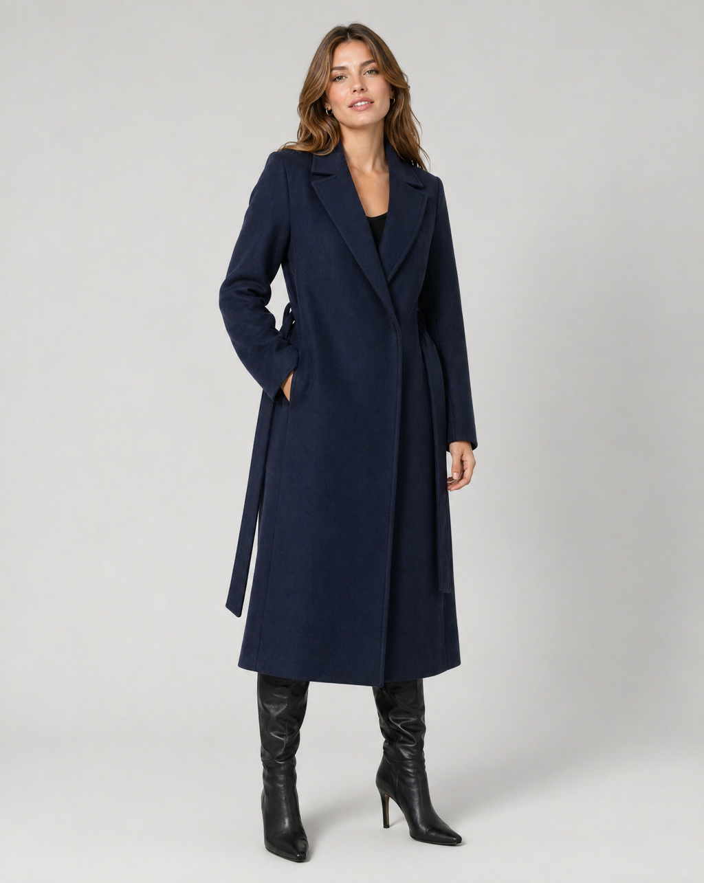 Long Classic Single-Breasted Winter Trench Coat