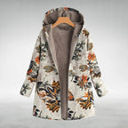 Melvaris | Floral Fleece-Lined Hooded Jacket