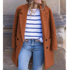 Luxe Wool Blend Coat – Double Breasted Warm Winter Outerwear