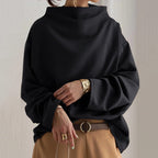 Soft Knit High Neck Top with Relaxed Fit