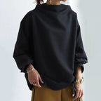 Soft Knit High Neck Top with Relaxed Fit