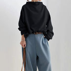 Soft Knit High Neck Top with Relaxed Fit