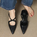 Aluna | Genuine Leather Cross-Strap Mules