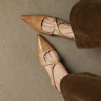 Aluna | Genuine Leather Cross-Strap Mules