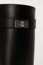 Women's Shark Lock Knee-High Faux Leather Boots