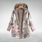 Melvaris | Floral Fleece-Lined Hooded Jacket