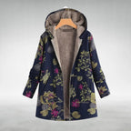 Melvaris | Floral Fleece-Lined Hooded Jacket