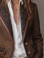 Hazel | Herringbone Panel Blazer