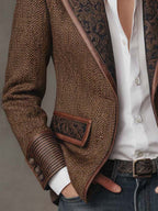 Hazel | Herringbone Panel Blazer