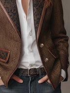 Hazel | Herringbone Panel Blazer