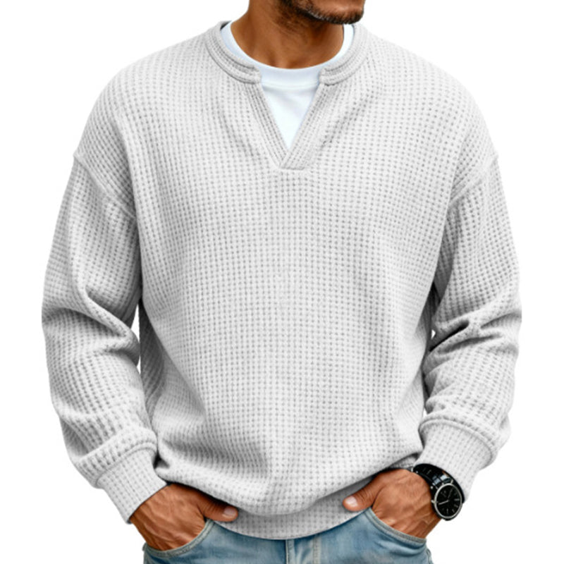 Theo | Men's Mock-Layer Waffle Knit Top