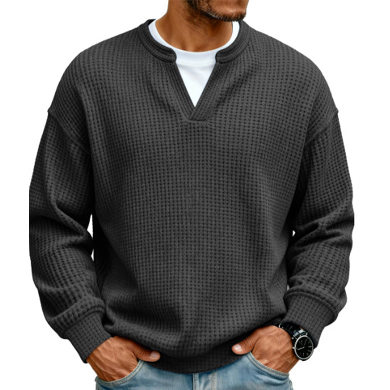 Theo | Men's Mock-Layer Waffle Knit Top