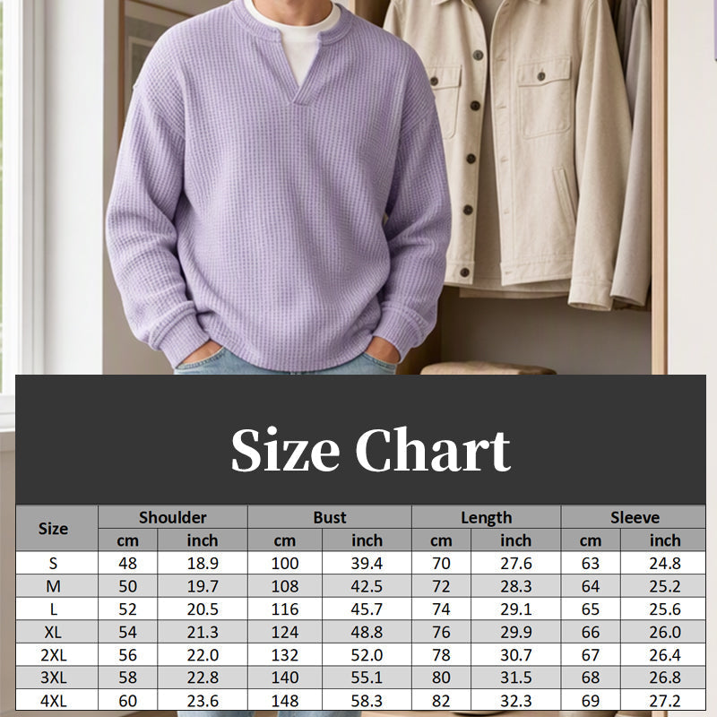 Theo | Men's Mock-Layer Waffle Knit Top