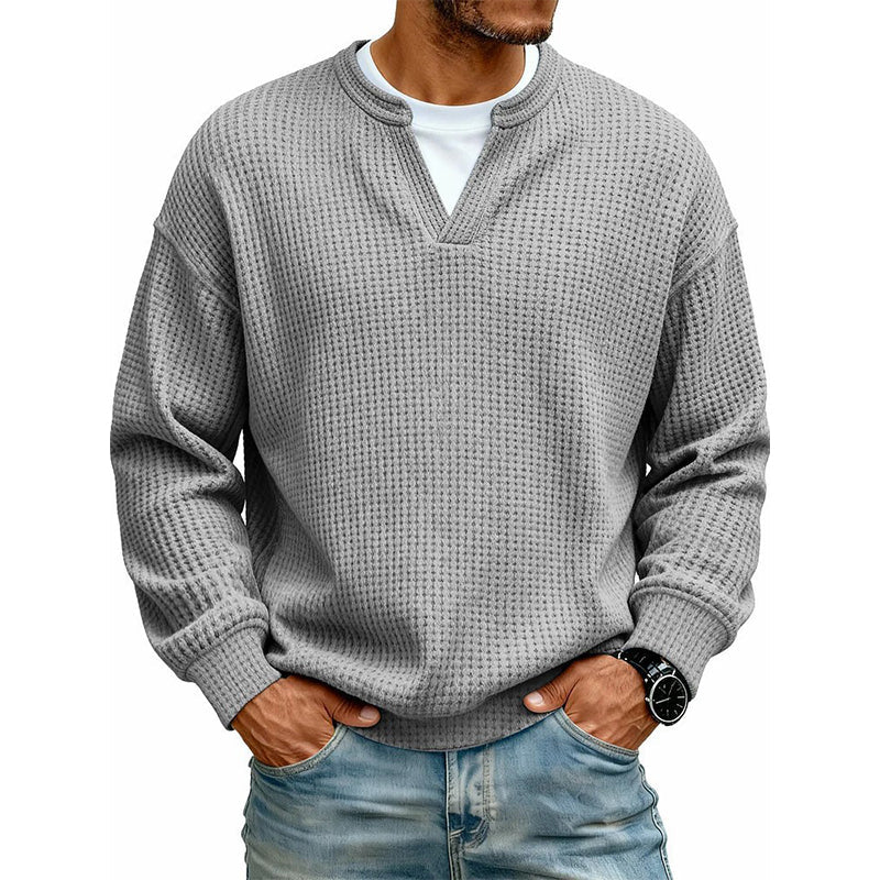 Theo | Men's Mock-Layer Waffle Knit Top