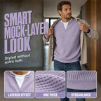 Theo | Men's Mock-Layer Waffle Knit Top