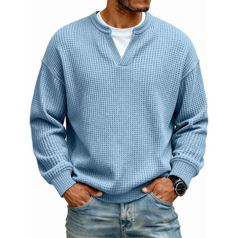Theo | Men's Mock-Layer Waffle Knit Top
