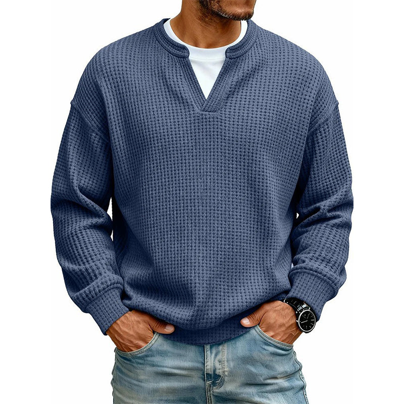 Theo | Men's Mock-Layer Waffle Knit Top