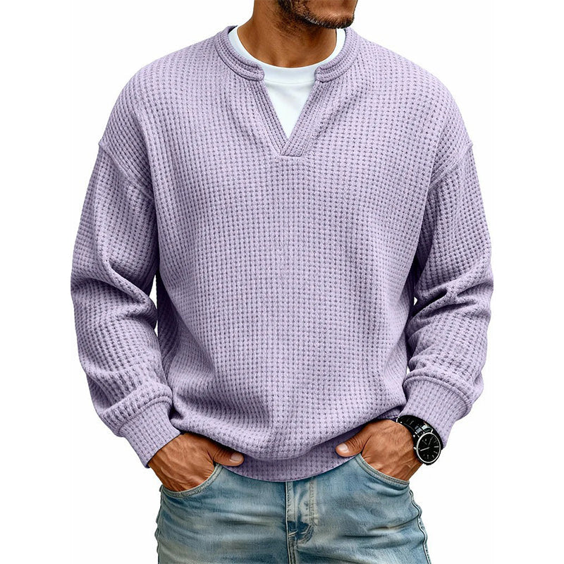 Theo | Men's Mock-Layer Waffle Knit Top