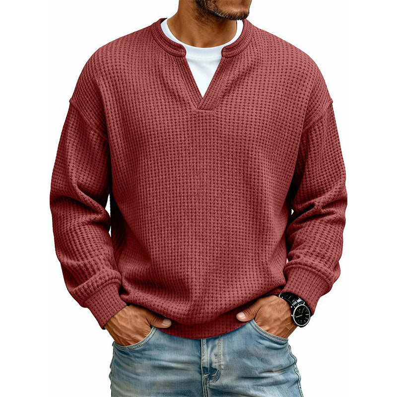 Theo | Men's Mock-Layer Waffle Knit Top