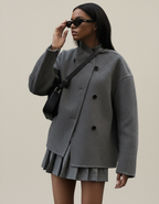 Women's Asymmetrical Button Longline Coat