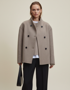 Women's Asymmetrical Button Longline Coat