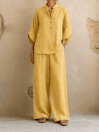 Maribel | Batwing Blouse & Wide-Leg Pants Set